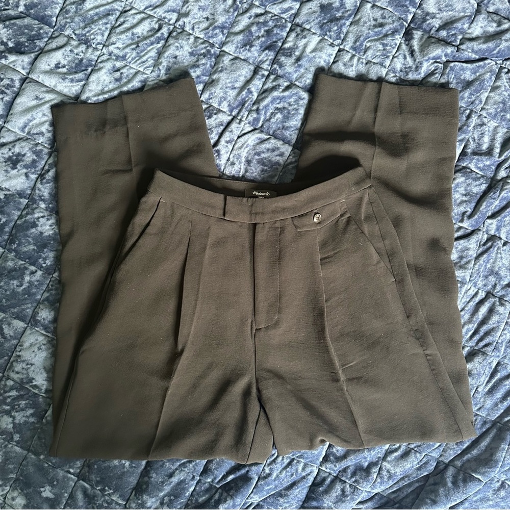 Madewell Brown Dress Trousers with Elegant Pleats